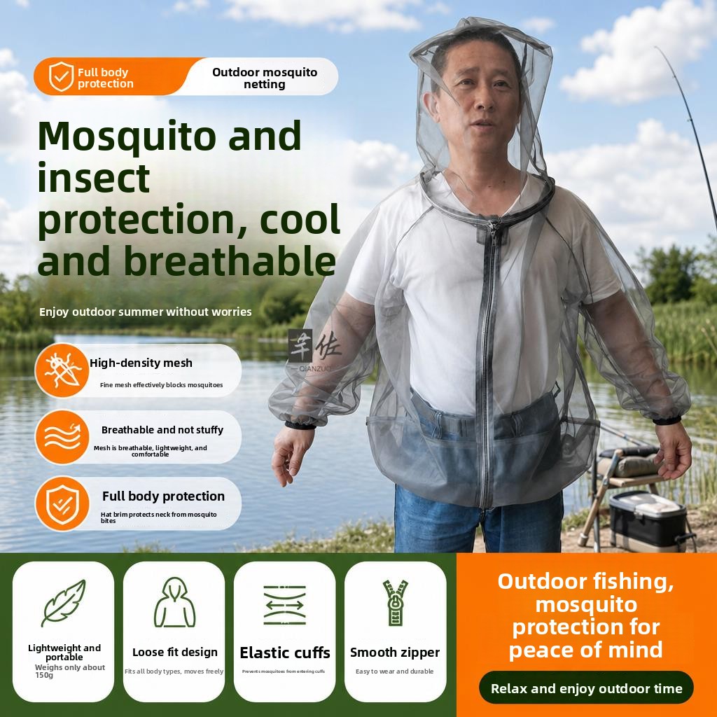 Camping Outdoor Clothing - Men's Anti-Mosquito Clothing Ultra-Thin Quick-Drying Mesh
