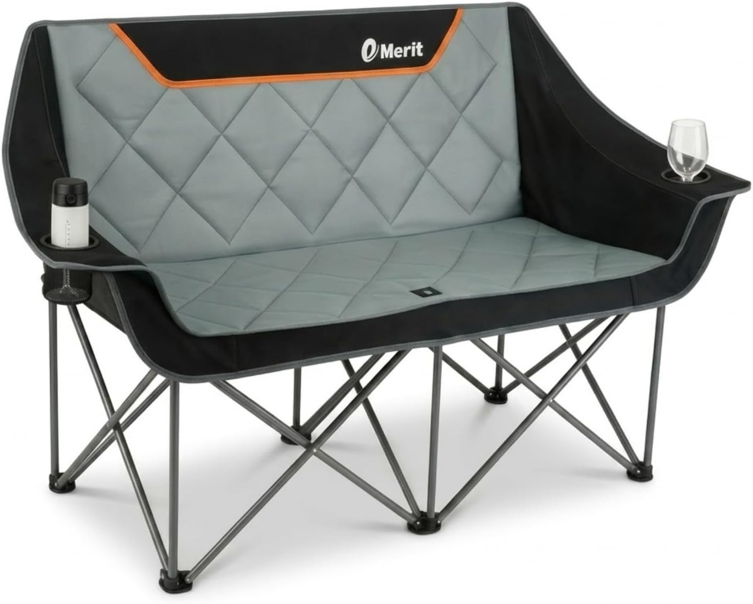 Outdoor Oversized Camping Chair - Heavy Duty 650LB Folding Camping Loveseat