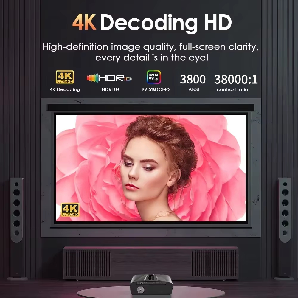 4K 3800 ANSI Projector Android - Outdoor Camping Tv ulasan dan harga