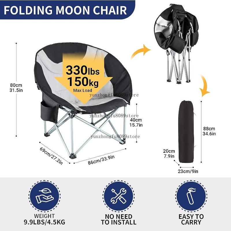 Oversized Padded Camping Moon  - Outdoor Oversized Camping Chair ulasan dan harga