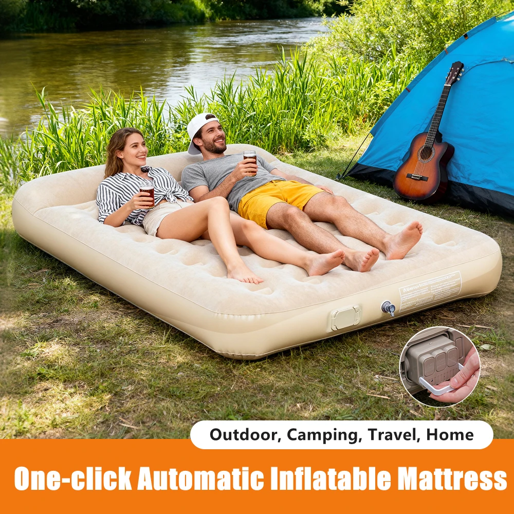 New Air Mattress Built-in Pump - Camping Outdoor Or Indoor ulasan dan harga