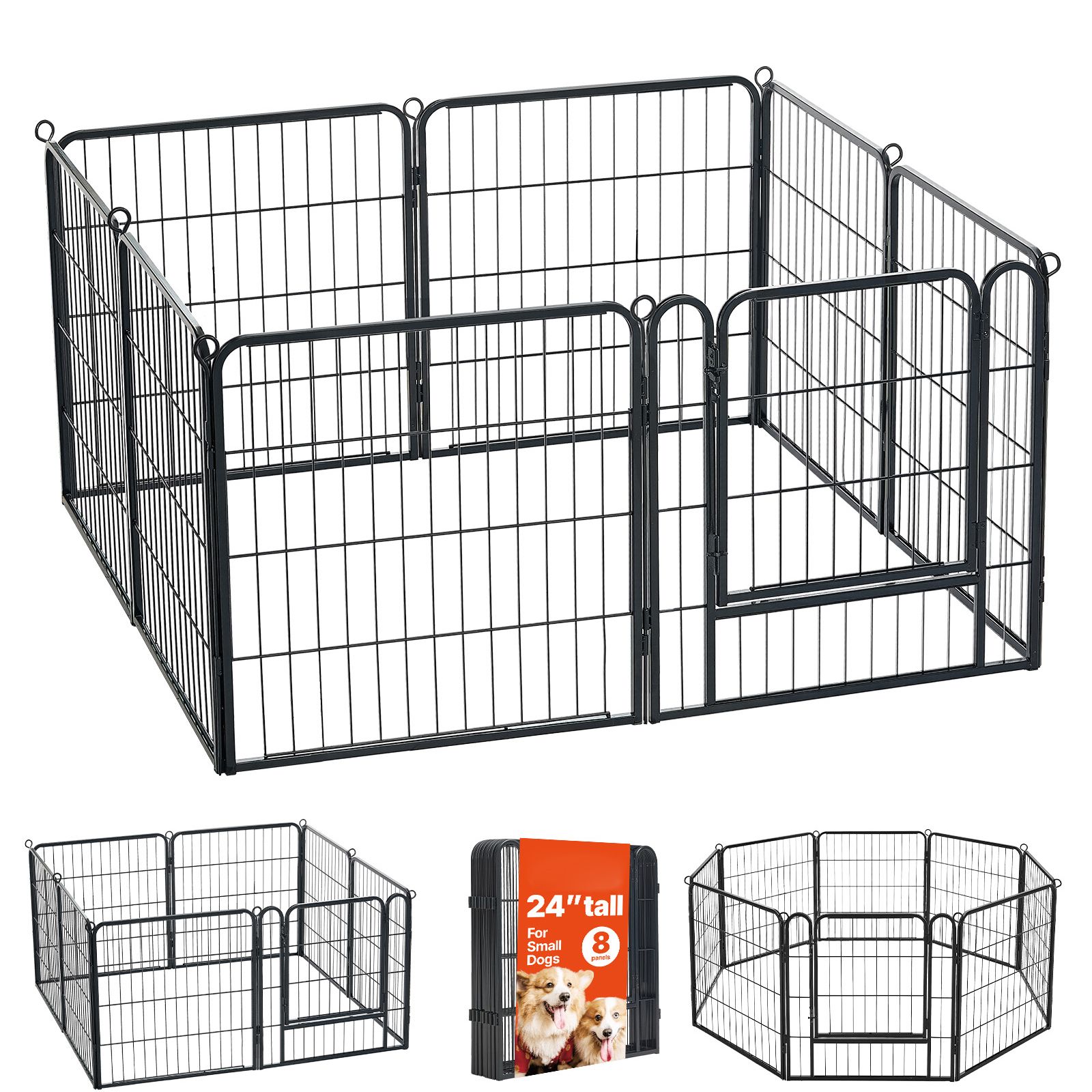 Dog Playpen 24 Inch 8 Panels F - Camping Outdoor Or Indoor ulasan dan harga