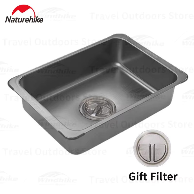 Naturehike Washing Sink Stainl - Outdoor Camping Kitchen With Sink ulasan dan harga