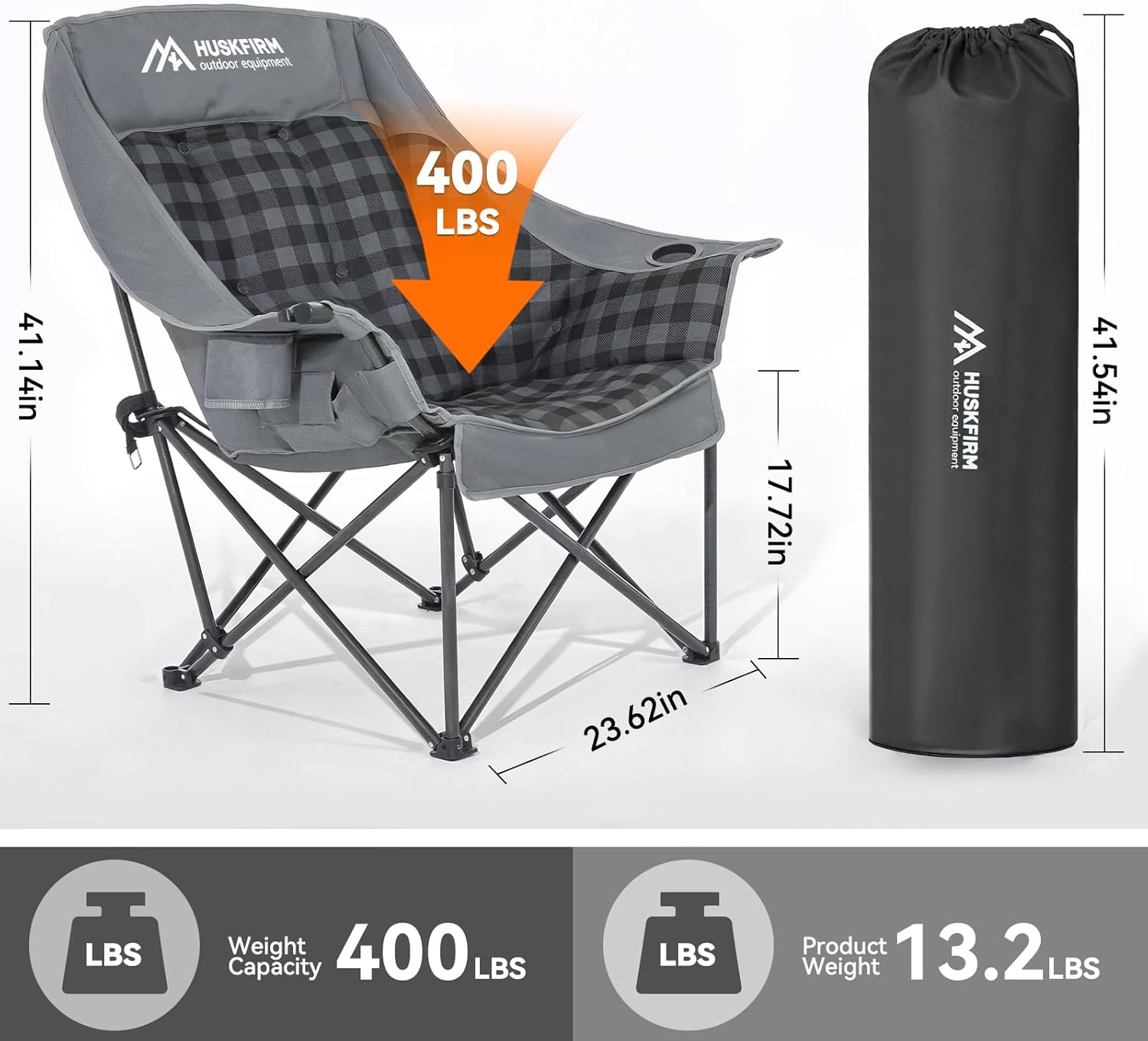 Extra-Large Heated Camp Chair  - Outdoor Oversized Camping Chair ulasan dan harga