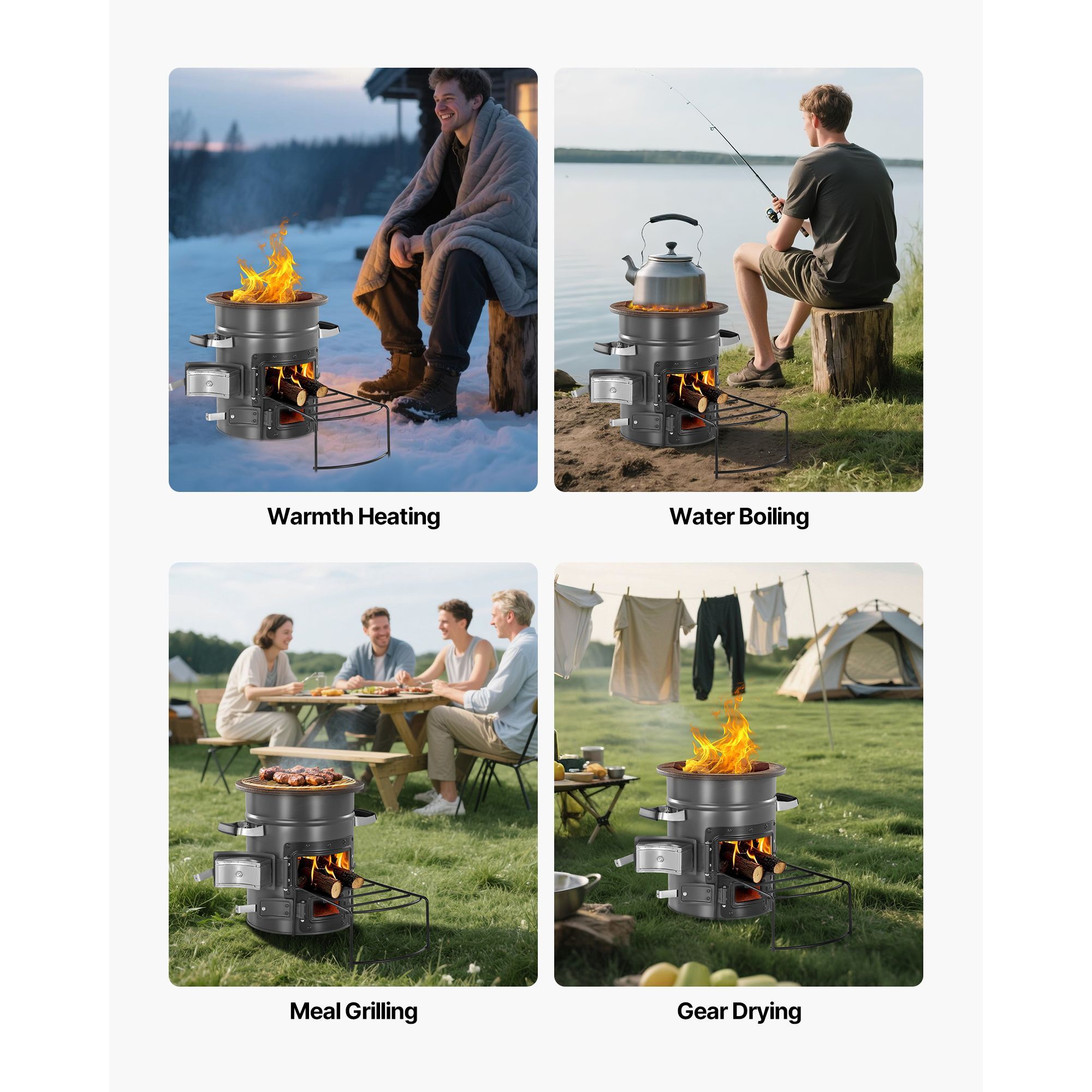 Camping Rocket Stove, Wood Bur - Camping Outdoor Or Indoor ulasan dan harga