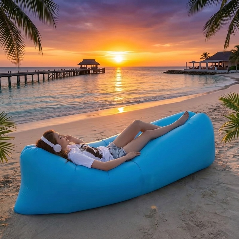 Portable Inflatable Air Sofa,  - Outdoor Camping Couch ulasan dan harga
