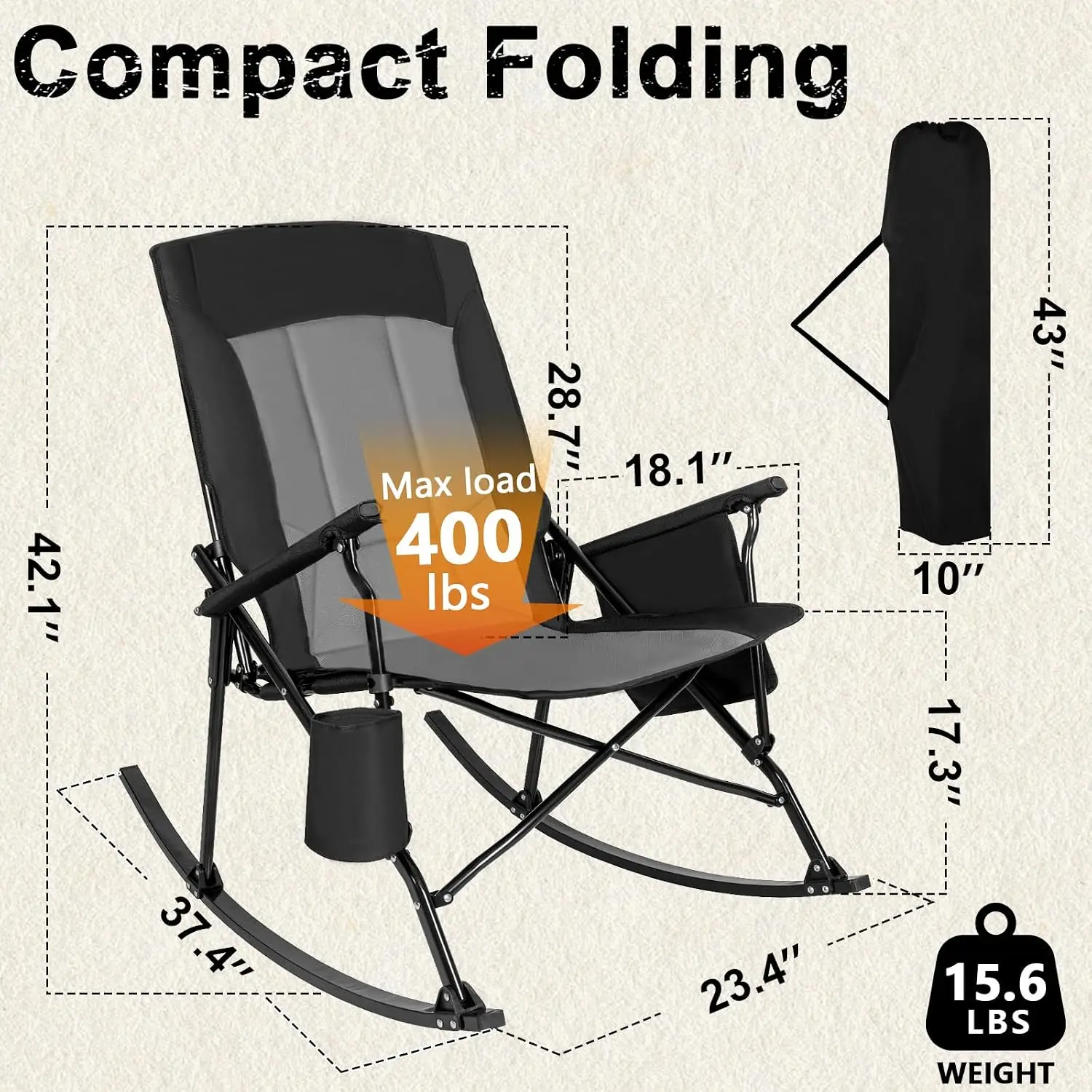 2 Pack High Back Portable Rock - Outdoor Oversized Camping Chair ulasan dan harga