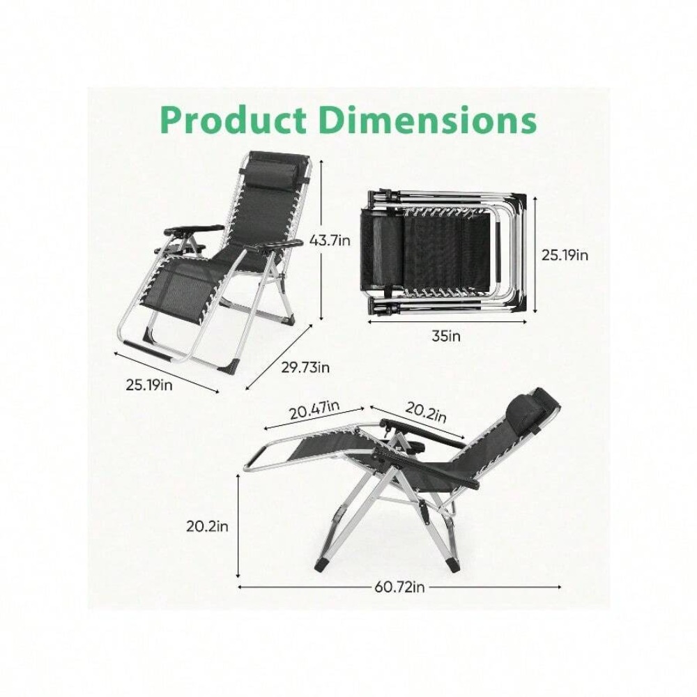 Folding Zero Gravity Chair wit - Outdoor Oversized Camping Chair ulasan dan harga