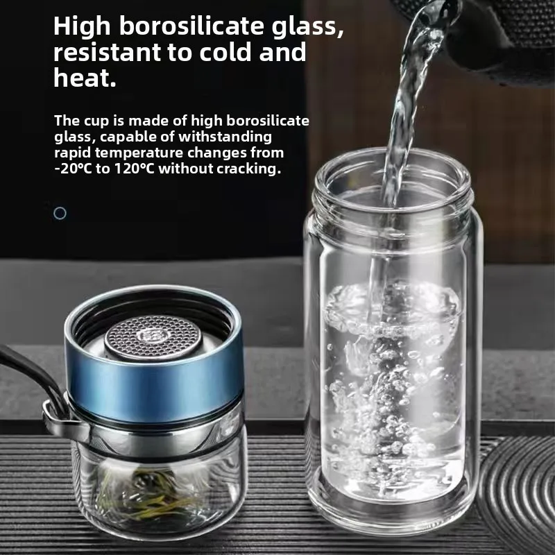 Double Layer Glass Tea Water S - Portable Water Filter ulasan dan harga