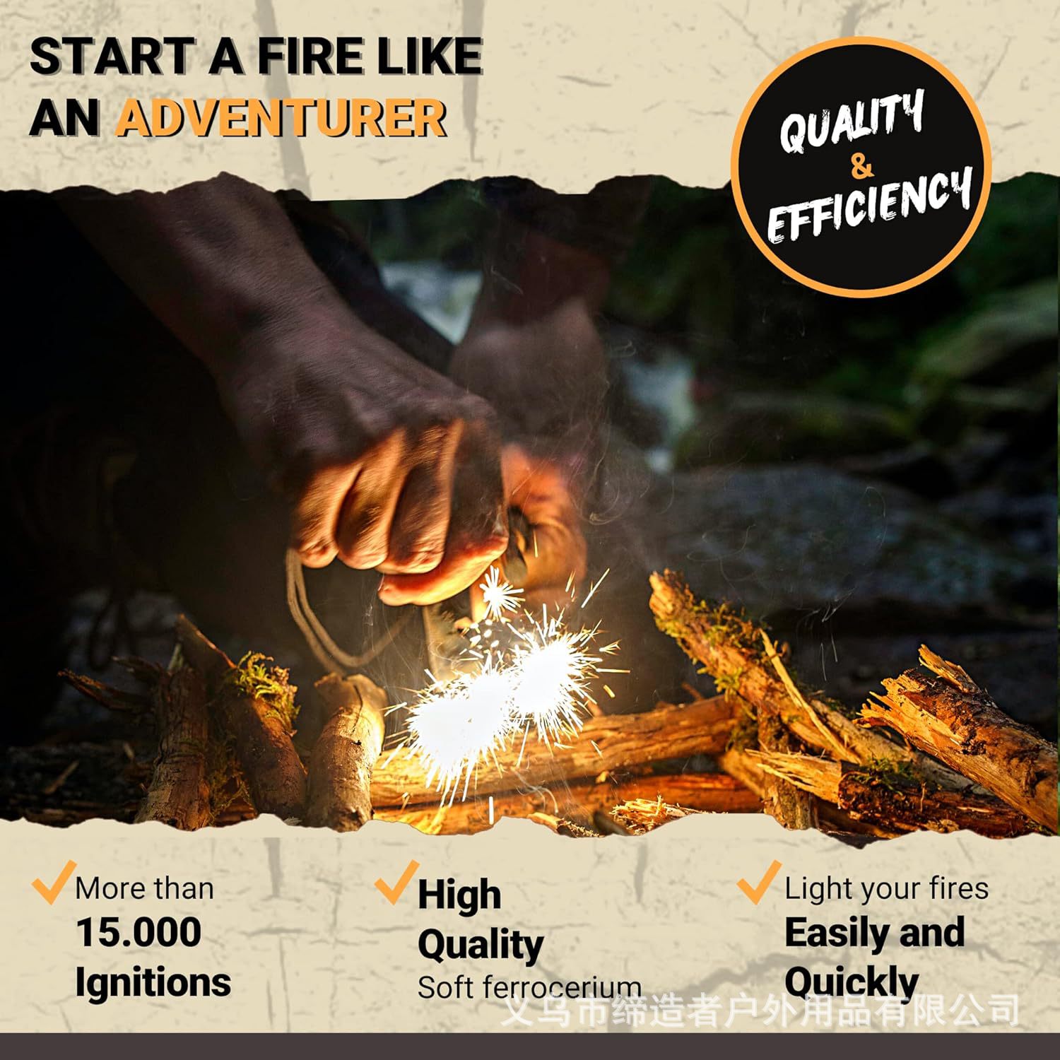 Portable Outdoor Flint and Ste - Fire Starter Flint ulasan dan harga