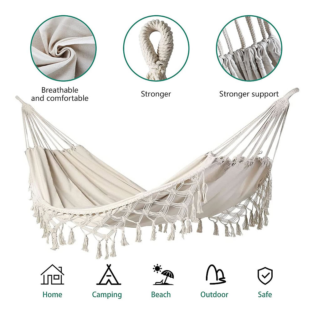 Double Tassel Hammock with Swi - Camping Outdoor Or Indoor ulasan dan harga