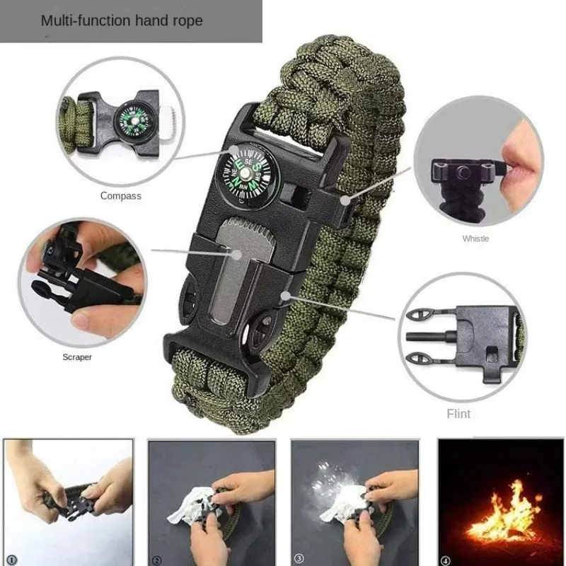Five in One Compass Bracelet w - Fire Starter Flint ulasan dan harga
