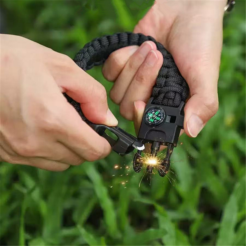 Five in One Compass Bracelet w - Fire Starter Flint ulasan dan harga