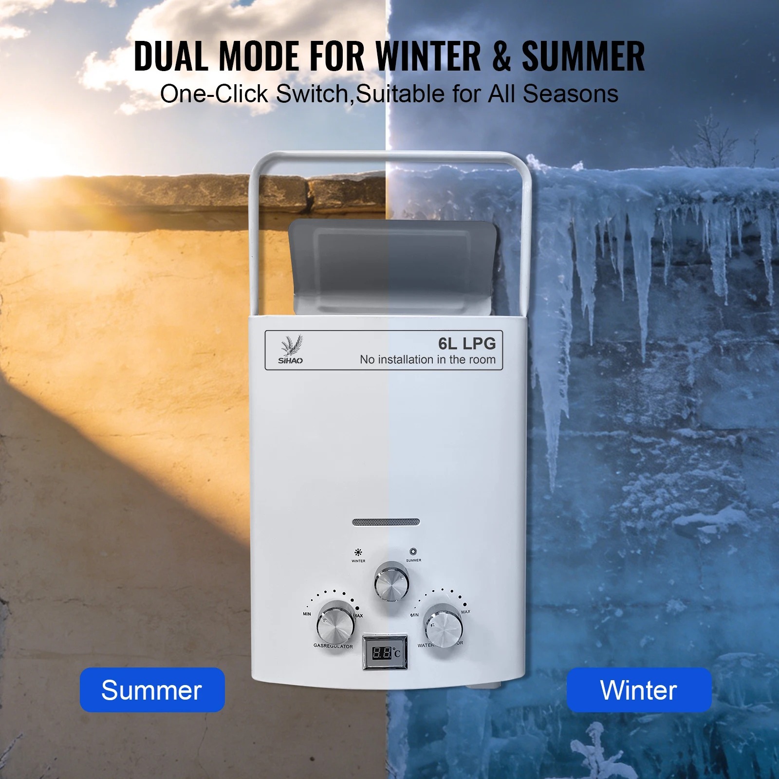 LPG Gas Water Heater|SIHAO 6L  - Outdoor Camping Hot Water Heater ulasan dan harga